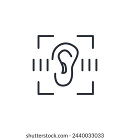 ear recognition icon. vector.Editable stroke.linear style sign for use web design,logo.Symbol illustration.