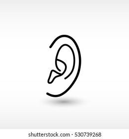 Ear - red vector  icon with shadow