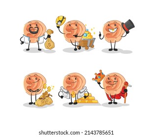 ear restaurant group character. cartoon mascot vector