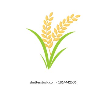 Ear of rice icon isolated on white background vector illustration.