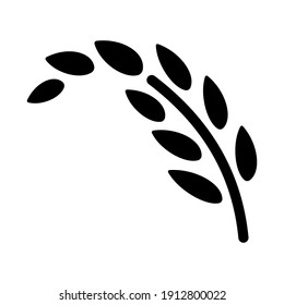Ear of rice icon isolated vector illustration. High quality black style vector icons