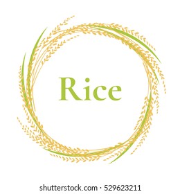 Ear Of Rice Logo Design, Circle Frame Vector, Plant Sign