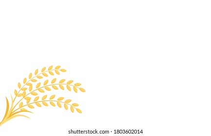 Ear of rice on white background vector.