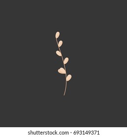 Ear of rice vector flat icon, Flat design of cooking ingredient, food object on the dark background, vector illustration with shadows