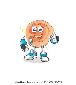 carácter de robot de oído. vector de mascota de dibujos animados