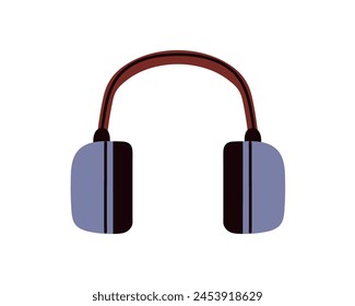 Seguridad auditiva, auriculares protectores para la reducción de ruido. Equipo de Industrial, orejeras para protección auditiva. Fuertes defensores del sonido, PPE. Ilustración vectorial gráfica plana aislada sobre fondo blanco