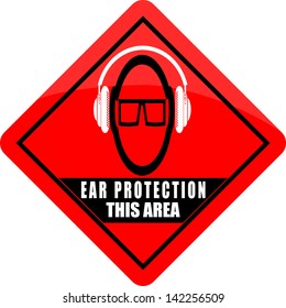 Ear safety warning sign