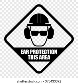 Ear safety warning sign
