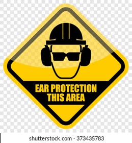 Ear safety warning sign