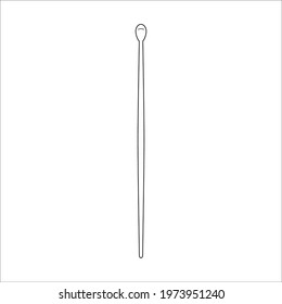 Ear scoop vector line icon. Ear pick symbol for self-care. Hygiene tool from grooming kit isolated on white background.