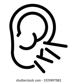 Ear sense icon. Outline ear sense vector icon for web design isolated on white background