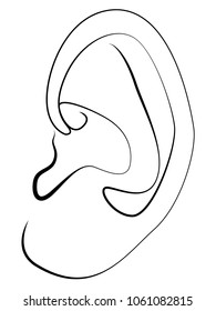 ear simple linear drawing