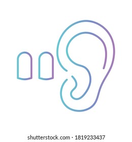 ear and sleeping plugs gradient style icon design, insomnia sleep and night theme Vector illustration
