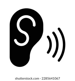 ear solid icon illustration vector graphic