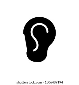 ear solid icon sign. ear symbol, logo illustration. Different style icons set. Pixel perfect vector graphics - Vector