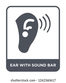 ear with sound bar icon vector on white background, ear with sound bar trendy filled icons from Ultimate glyphicons collection, ear with sound bar simple element illustration