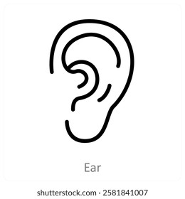Ear and sound icon concept