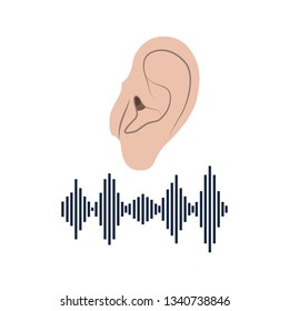 ear with sound wave avatar character