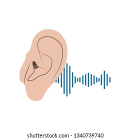 ear with sound wave avatar character