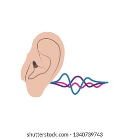 ear with sound wave avatar character