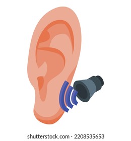 Ear Speech Recognition Icon. Isometric Of Ear Speech Recognition Vector Icon For Web Design Isolated On White Background