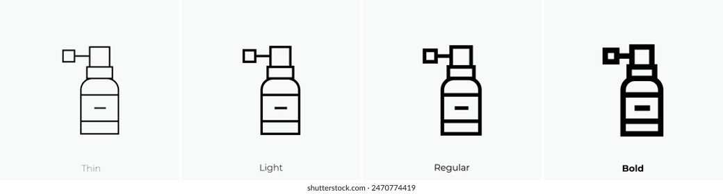 ear spray icon. Thin, Light Regular And Bold style design isolated on white background