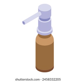 Ear sprayer bottle icon isometric vector. Treatment tool. Clean cap substance