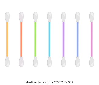 Ear stick. The subject of hygiene. Vector illustration.