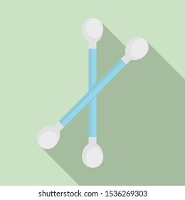 Ear sticks icon. Flat illustration of ear sticks vector icon for web design