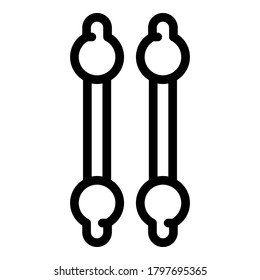 Ear sticks icon. Outline ear sticks vector icon for web design isolated on white background