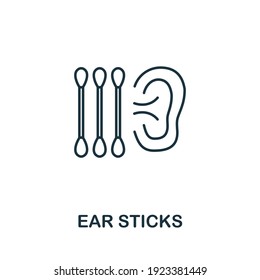 Ear Sticks icon. Simple element from personal hygiene collection. Creative Ear Sticks icon for web design, templates, infographics and more