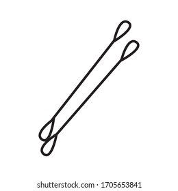 Ear sticks icon. White background. Flat style