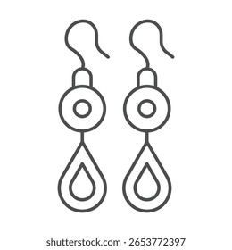 Ear Studs thinline icon , vector, pixel perfect, illustrator file 