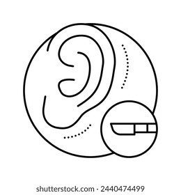 ear surgery line icon vector. ear surgery sign. isolated contour symbol black illustration