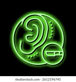 ear surgery neon light sign vector. ear surgery illustration