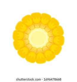 Ear of sweet corn isolated on white, hand drawn vector illustration. 