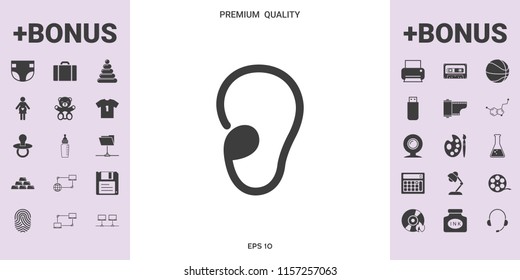 Ear symbol icon - graphic elements for your design