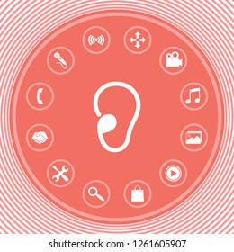Ear symbol icon. Graphic elements for your design