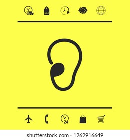 Ear symbol icon. Graphic elements for your design