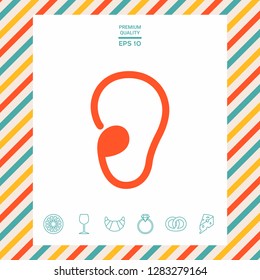 Ear symbol icon. Graphic elements for your design