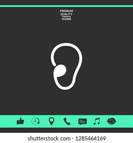 Ear symbol icon. Graphic elements for your design