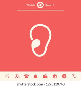 Ear symbol icon. Graphic elements for your design