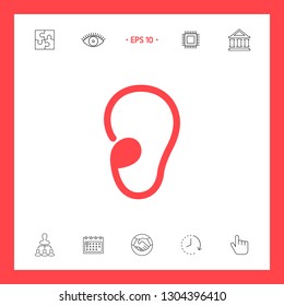 Ear symbol icon. Graphic elements for your design