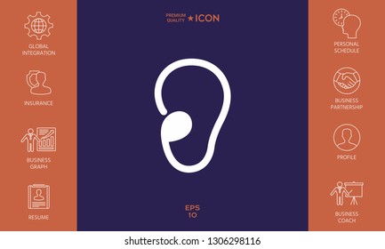 Ear symbol icon. Graphic elements for your design