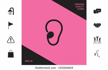 Ear symbol icon. Graphic elements for your design