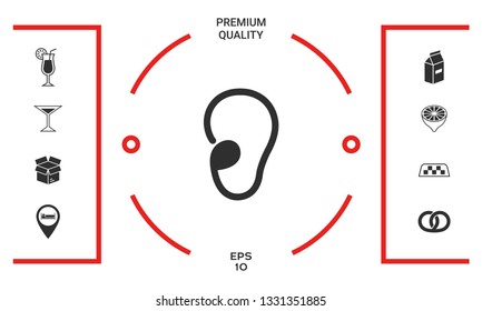Ear symbol icon. Graphic elements for your design