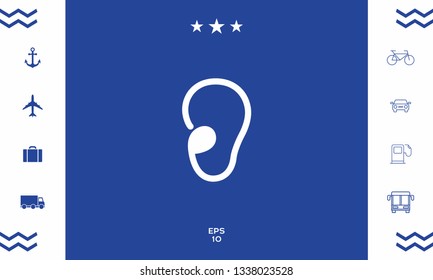 Ear symbol icon. Graphic elements for your design