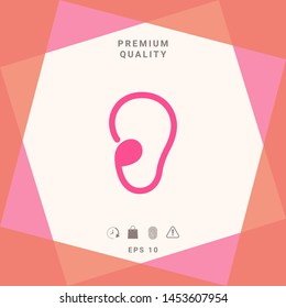 Ear symbol icon. Graphic elements for your design