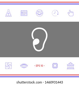 Ear symbol icon. Graphic elements for your design