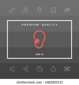 Ear symbol icon. Graphic elements for your design